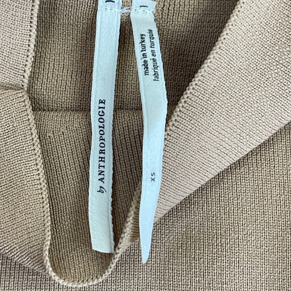 ANTHROPOLOGIE NWOT Tan‎ Knit Mock Neck Mini Dress, XS - Picture 7 of 10